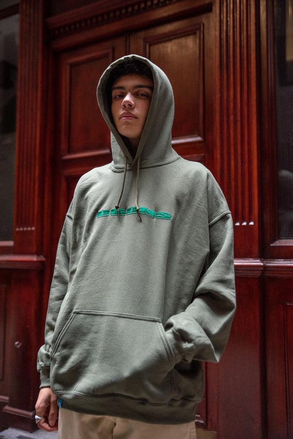 Green Hoodie With Green DBDNS Embroidery - Dreambutdonotsleep