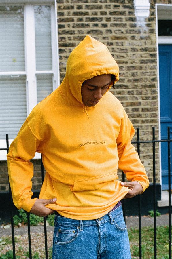 Gold Hoodie With Dream In Infrared Print - Dreambutdonotsleep