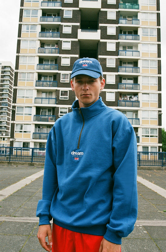 Royal Blue 1-4 zip sweatshirt With Dream Sport Design