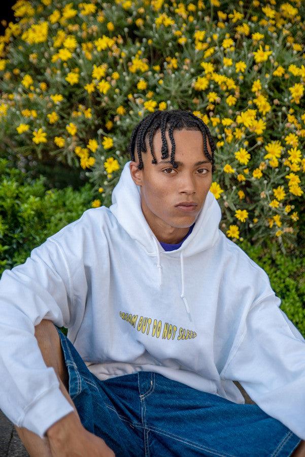 Hoodie in White with Vitamin D Summer Print - Dreambutdonotsleep