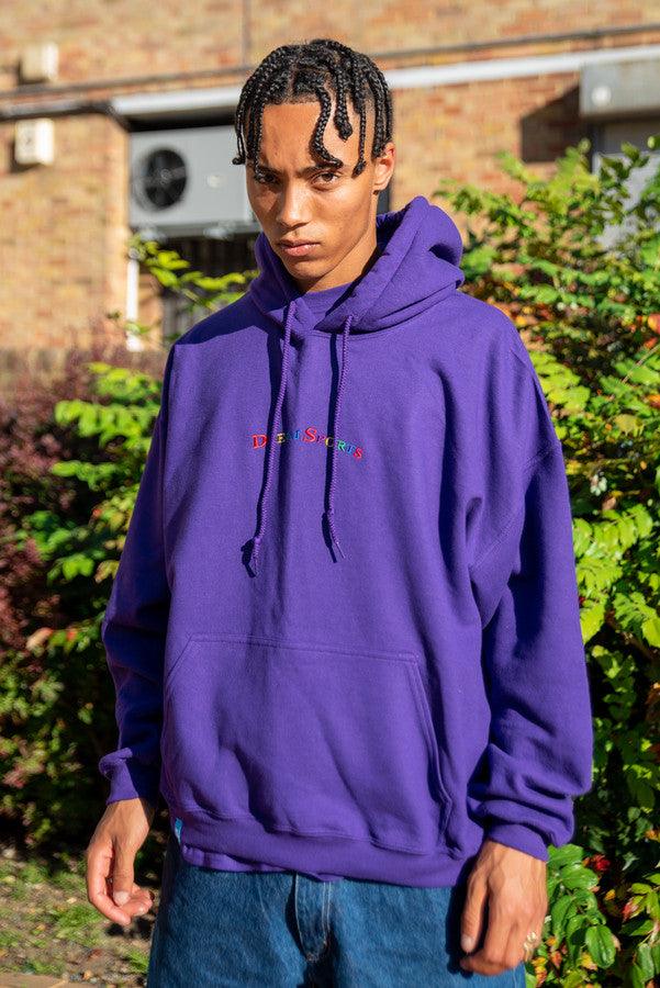 Hoodie in Dark Purple with Dream Sports Embroidery - Dreambutdonotsleep