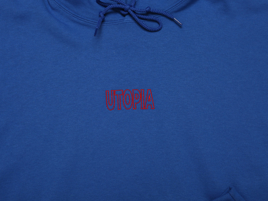 Royal Blue Hoodie With Embroidered Utopia Logo