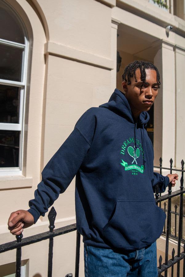 Hoodie in Navy with Catford Tennis Club Embroidery - Dreambutdonotsleep