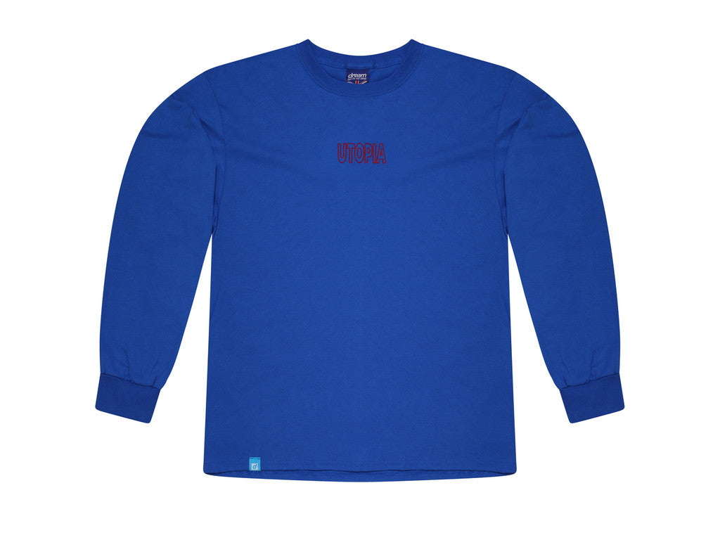 Royal Blue Long Sleeved T-shirt with Embroidered Utopia Logo