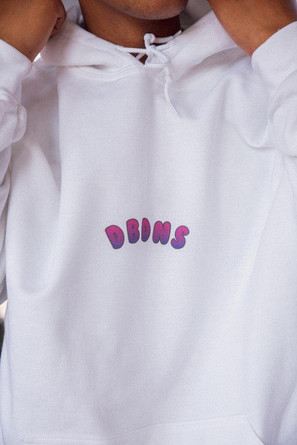 Hoodie in White with Grape Bubble Logo Print - Dreambutdonotsleep