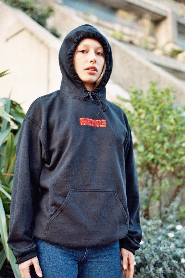 Black Hoodie With Embroidered DBDNS Logo - Dreambutdonotsleep