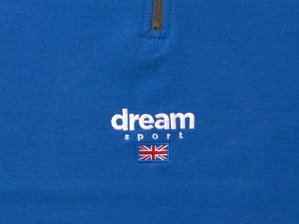 Royal Blue 1-4 zip sweatshirt With Dream Sport Design