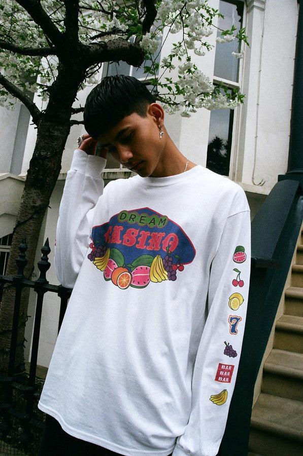 Fruity Casino Slots Design On White Long Sleeved T-shirt - Dreambutdonotsleep