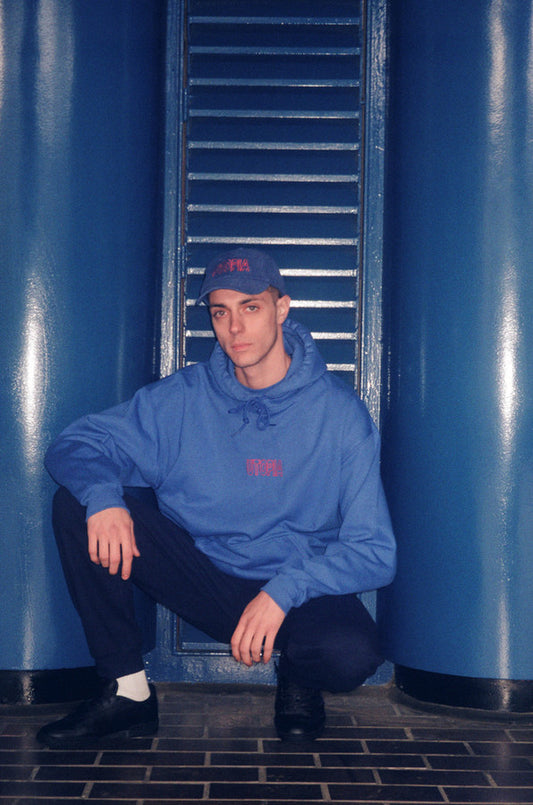 Royal Blue Hoodie With Embroidered Utopia Logo