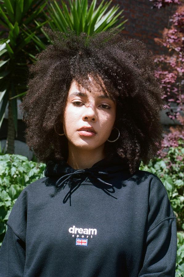 Black Hoodie With Dream Sport Embroidered Logo - Dreambutdonotsleep