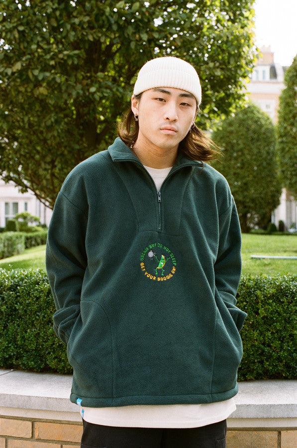 Fleece In Forest Green Disco Dave Fruity Raver Embroidery - Dreambutdonotsleep