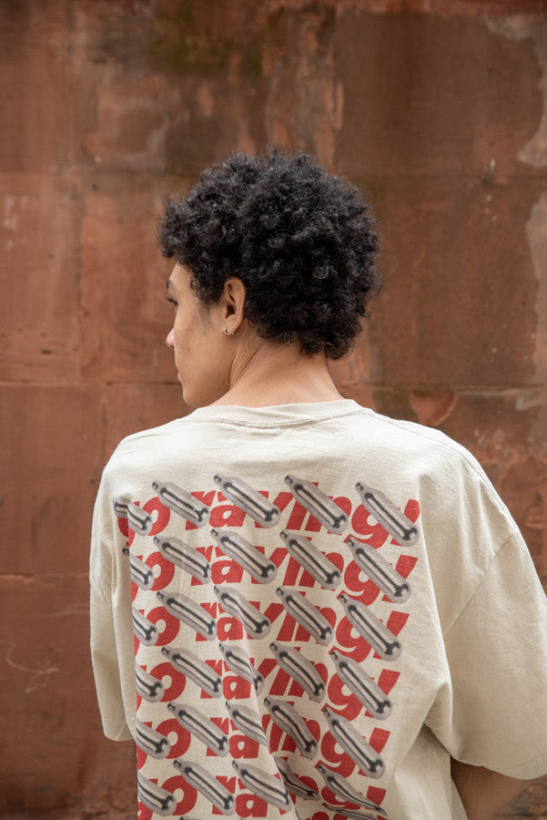 Sand T-Shirt With Red Go Raving! Print