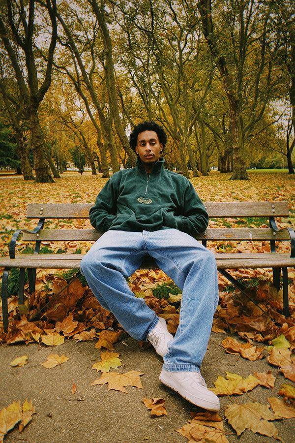 Forest Green Fleece With Oval Logo Embroidery - Dreambutdonotsleep