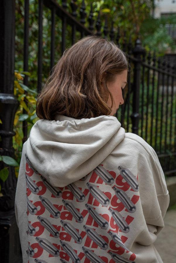 Hoodie in Sand With Go Raving! Print - Dreambutdonotsleep