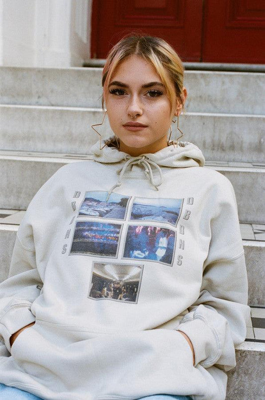 Hoodie in Sand with Croatian Festival Photo Print - Dreambutdonotsleep