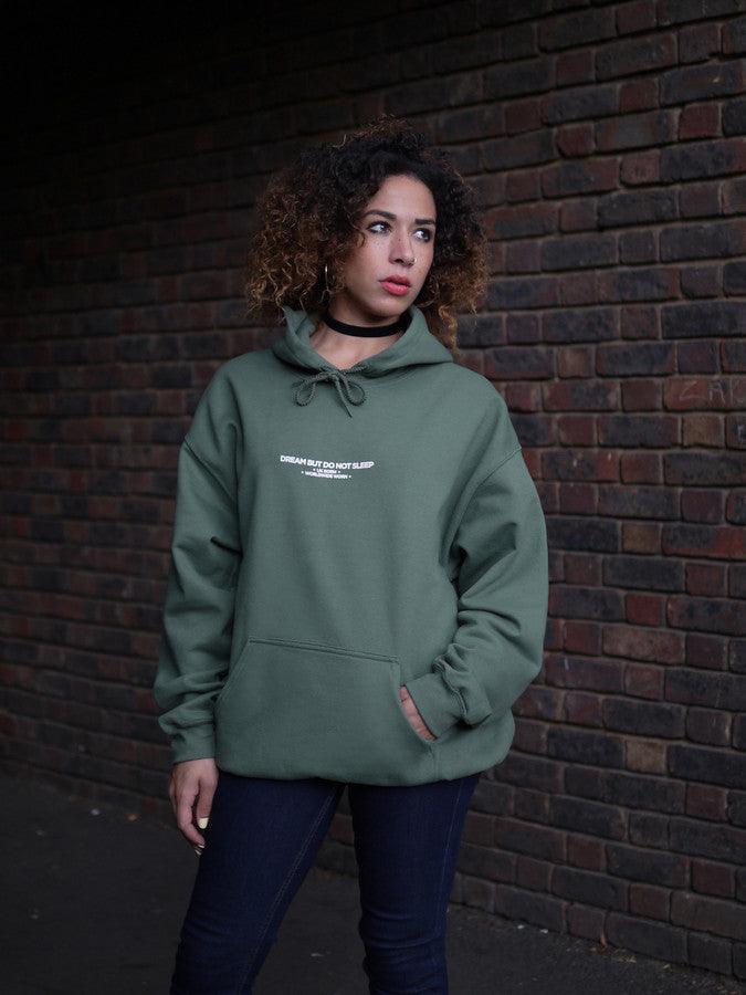 UK Born Worldwide Worn Military Green Hoodie.