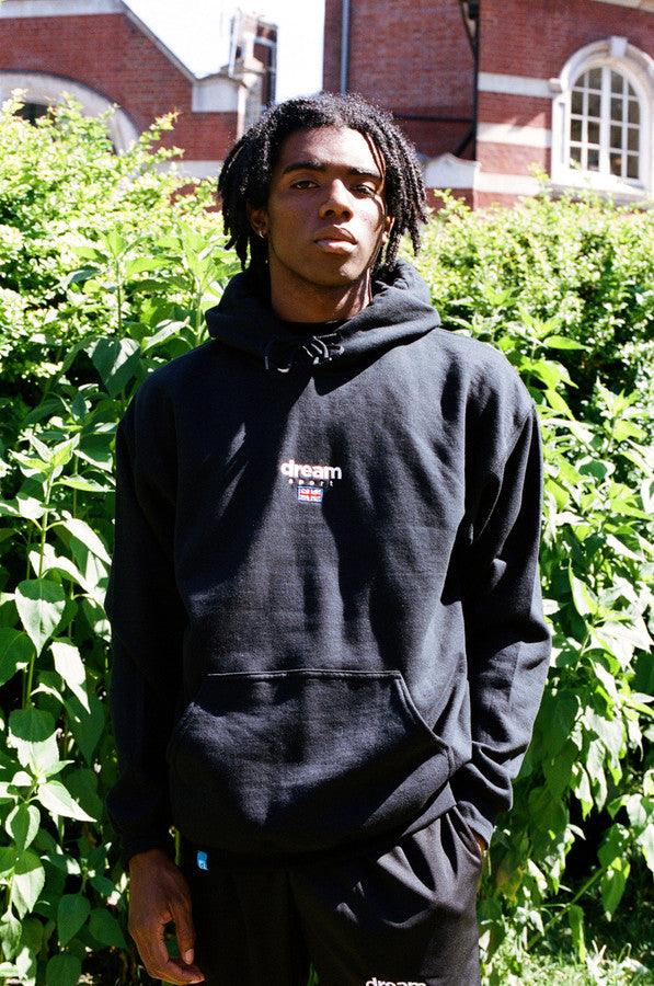 Black Hoodie With Dream Sport Embroidered Logo - Dreambutdonotsleep