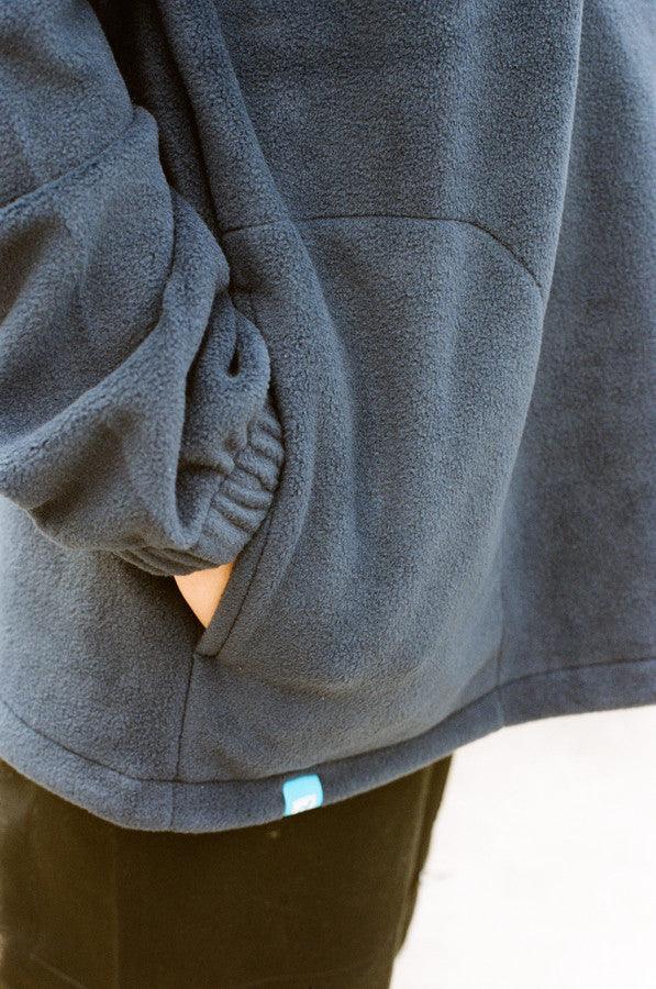 Fleece In Navy Pete The Peach Fruity Disco Raver Embroidery - Dreambutdonotsleep