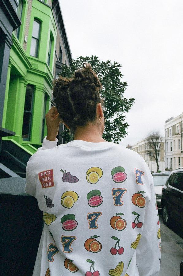 Fruity Casino Slots Design On White Long Sleeved T-shirt - Dreambutdonotsleep