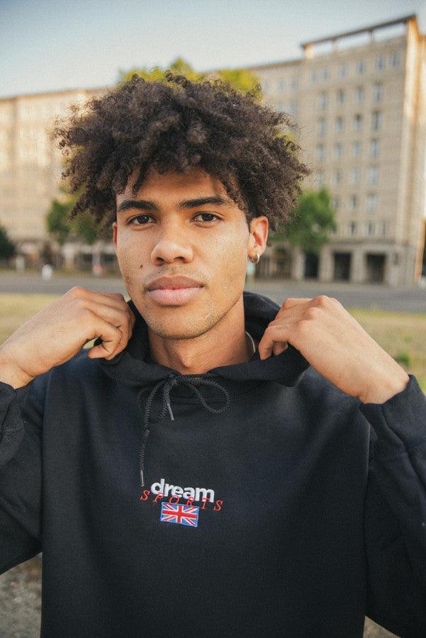 Hoodie in black with Dream Sports Logo Embroidery - Dreambutdonotsleep