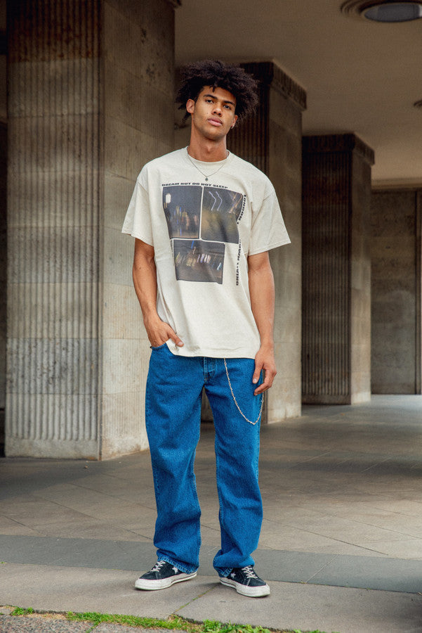 Short Sleeve Tshirt in Sand with Ghost Town Print