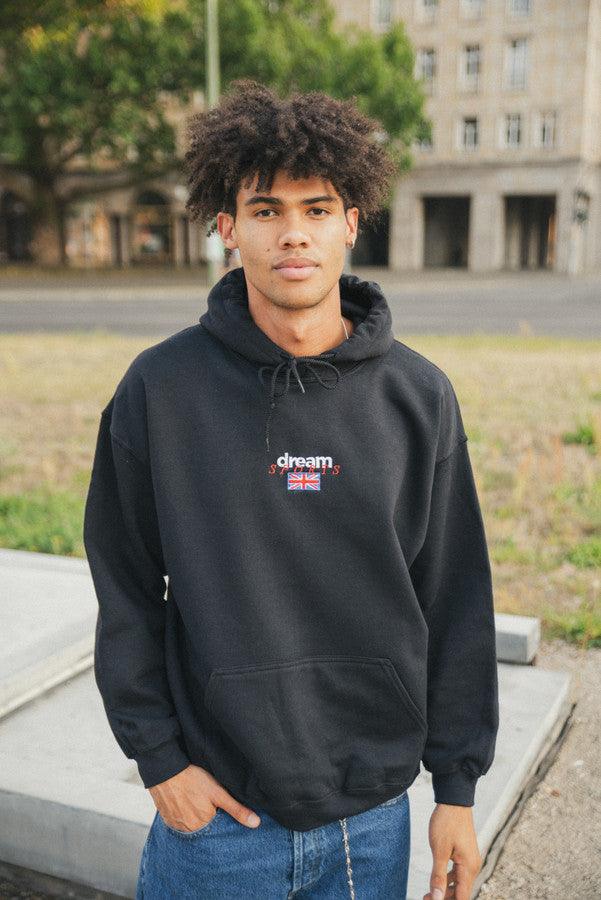Hoodie in black with Dream Sports Logo Embroidery - Dreambutdonotsleep