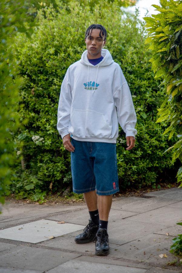 Hoodie in White with Worldwide Freedom print - Dreambutdonotsleep
