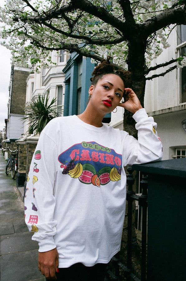 Fruity Casino Slots Design On White Long Sleeved T-shirt - Dreambutdonotsleep