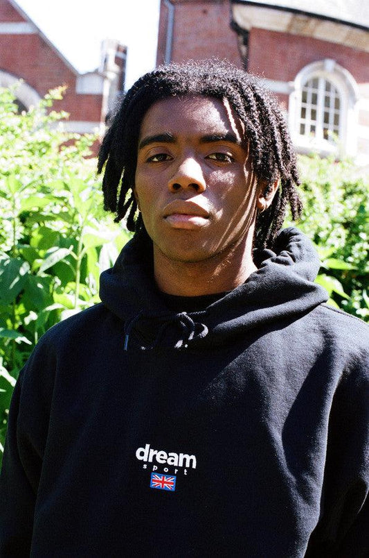 Black Hoodie With Dream Sport Embroidered Logo - Dreambutdonotsleep