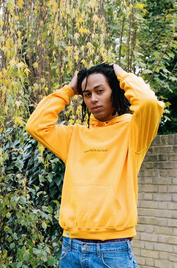 Gold Hoodie With Dream In Infrared Print - Dreambutdonotsleep