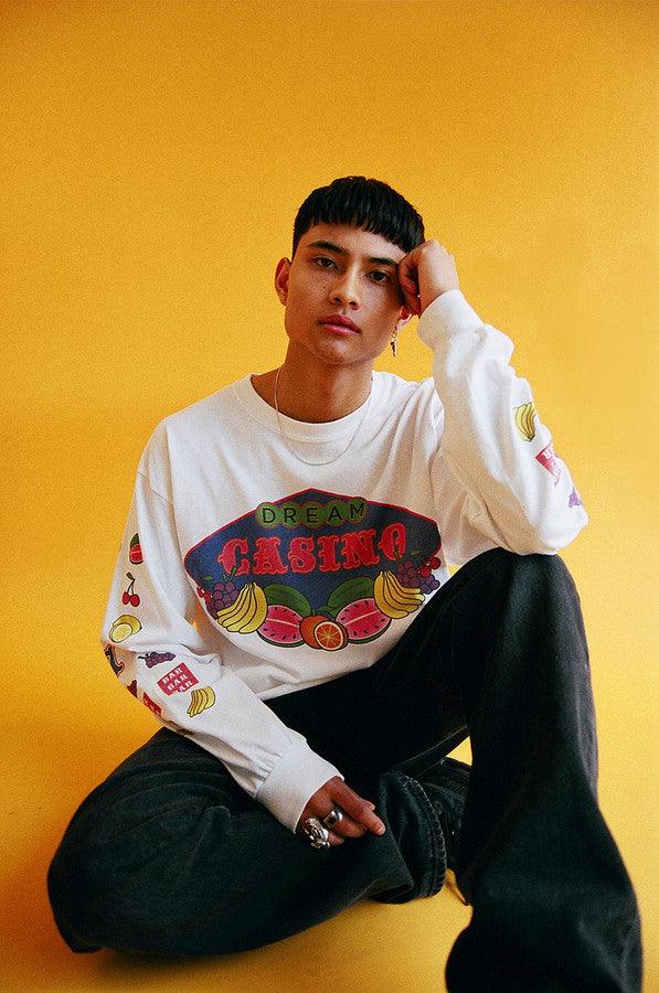 Fruity Casino Slots Design On White Long Sleeved T-shirt - Dreambutdonotsleep