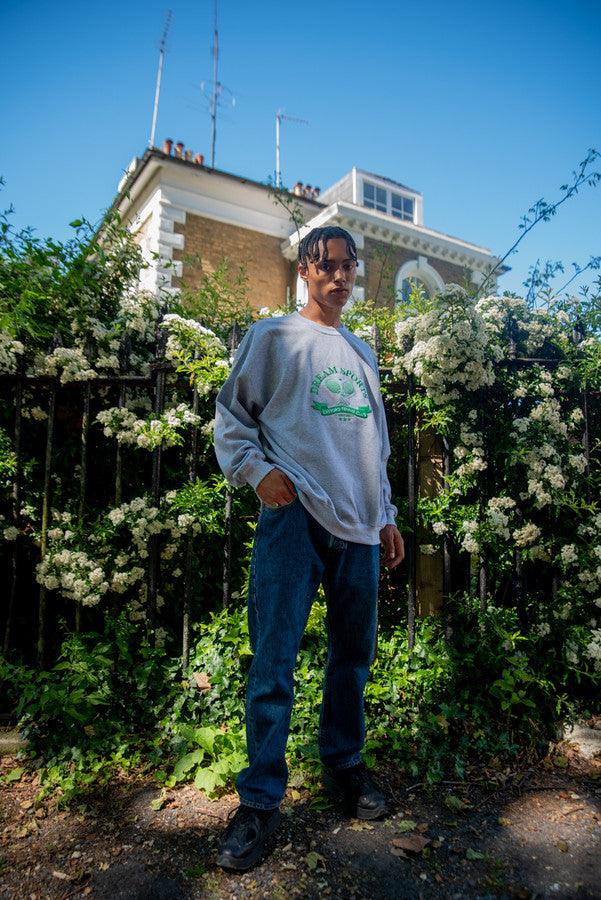 Heather Grey Sweatshirt with Catford Tennis Club Embroidery - Dreambutdonotsleep