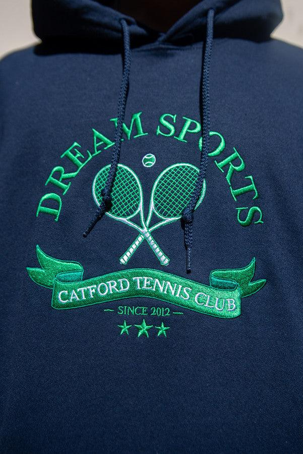 Hoodie in Navy with Catford Tennis Club Embroidery - Dreambutdonotsleep