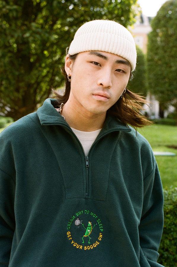 Fleece In Forest Green Disco Dave Fruity Raver Embroidery - Dreambutdonotsleep