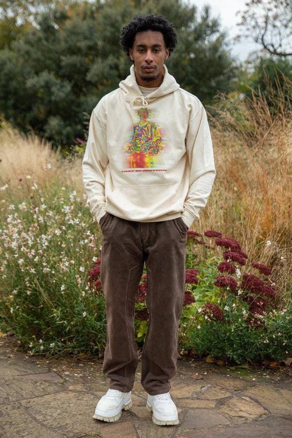 Hoodie in Neutral With Lost In Motion Infrared Print - Dreambutdonotsleep