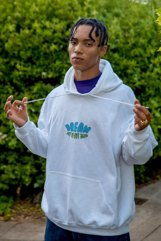 Hoodie in White with Worldwide Freedom print - Dreambutdonotsleep