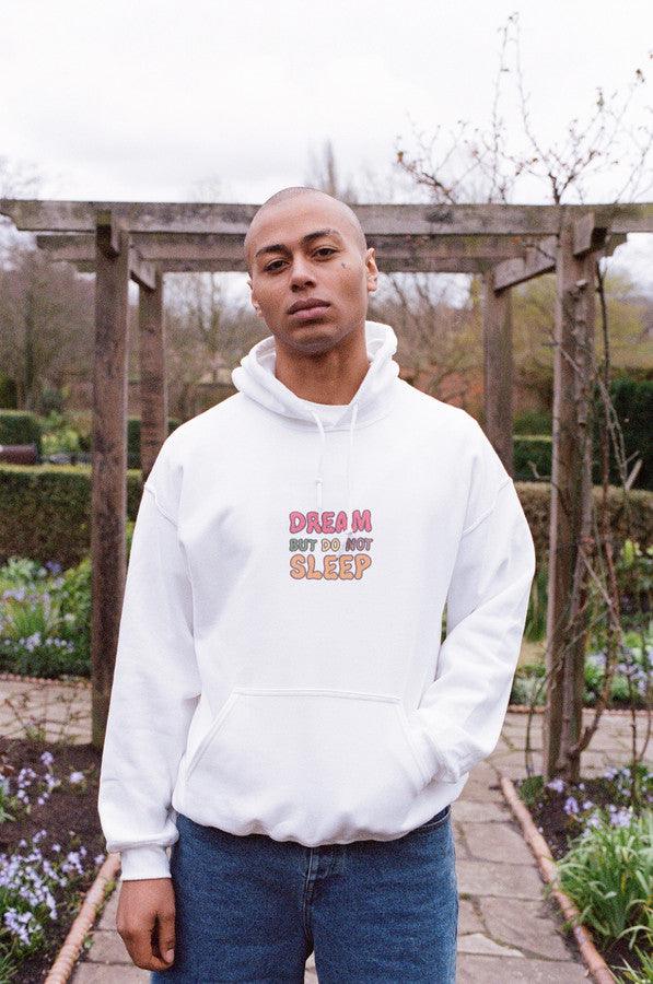 Hoodie In White With Fruity Ravers Print - Dreambutdonotsleep