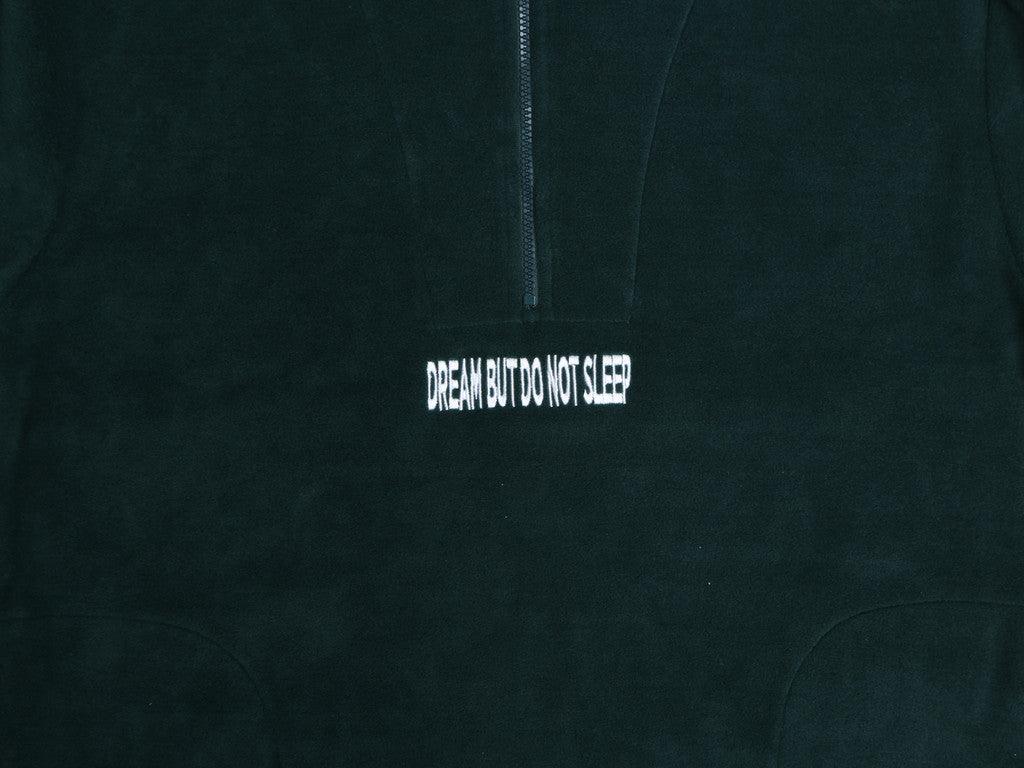 Forest Green Fleece With Dream But Do Not Sleep Embroidered Design - Dreambutdonotsleep