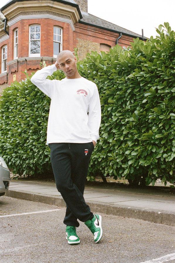Long Sleeve T-shirt in White with Bro Shroom Est 2012 Print - Dreambutdonotsleep