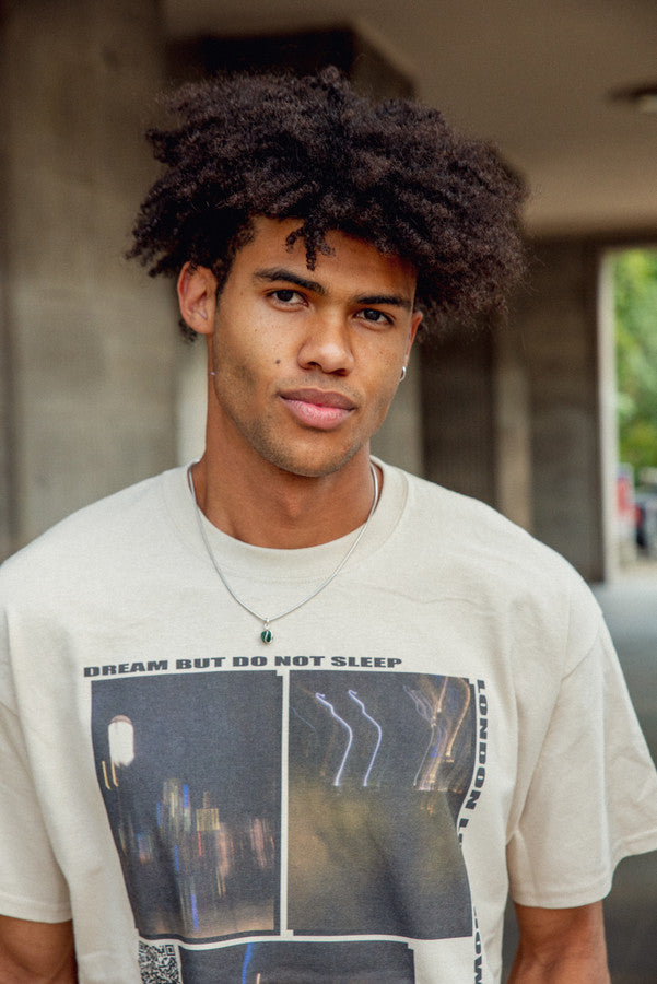 Short Sleeve Tshirt in Sand with Ghost Town Print