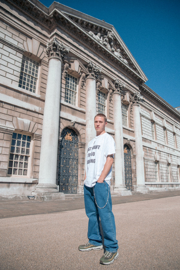 Short Sleeve Tshirt in White with I Just Want To Go Raving Print