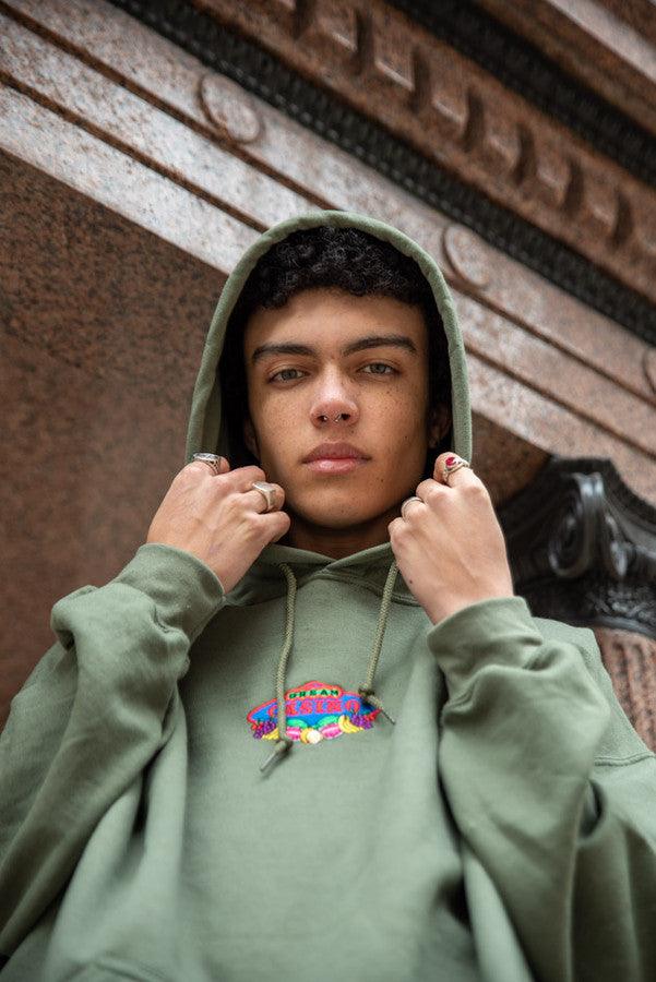 Green Hoodie With Dream Casino Embroidery - Dreambutdonotsleep