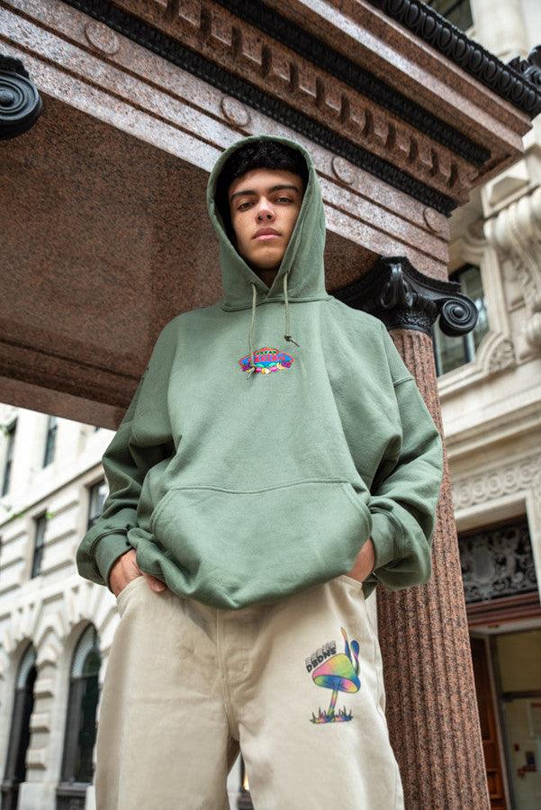 Green Hoodie With Dream Casino Embroidery - Dreambutdonotsleep