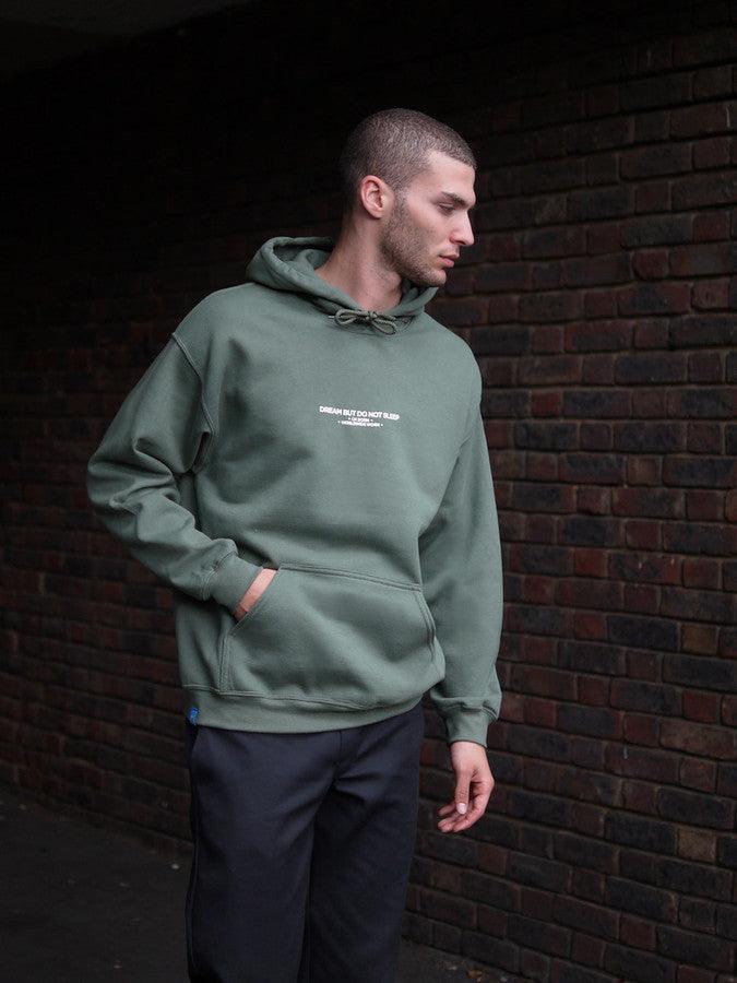 UK Born Worldwide Worn Military Green Hoodie.