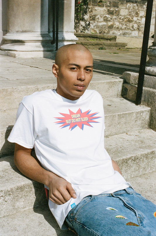 Short Sleeved White T-Shirt with Bargains Galore Print