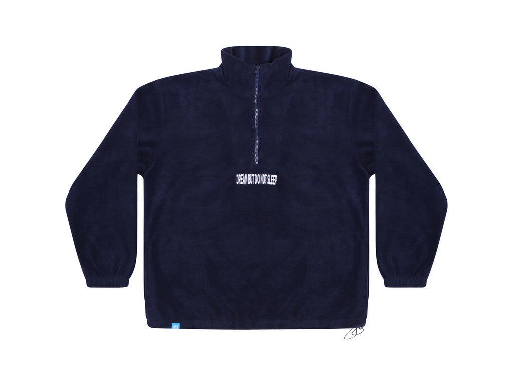 Navy Blue Fleece With Dream But Do Not Sleep Embroidered Design - Dreambutdonotsleep