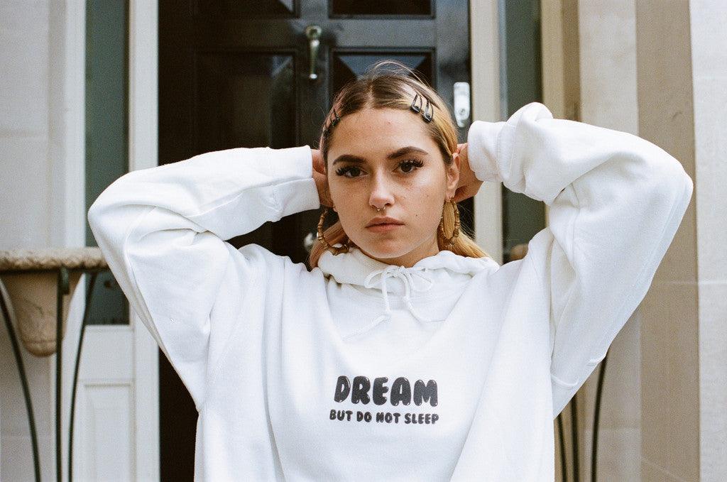 White Hoodie Party On Bro Mushroom Graphic - Dreambutdonotsleep