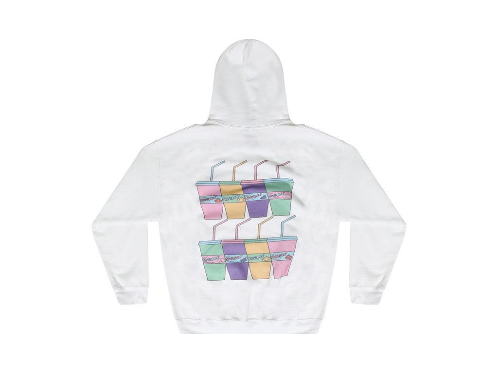 White Hoodie With Printed Sluurpee Design - Dreambutdonotsleep