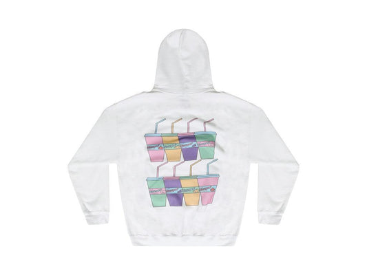 White Hoodie With Printed Sluurpee Design - Dreambutdonotsleep