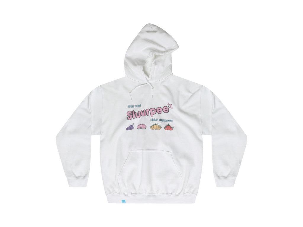 White Hoodie With Printed Sluurpee Design - Dreambutdonotsleep